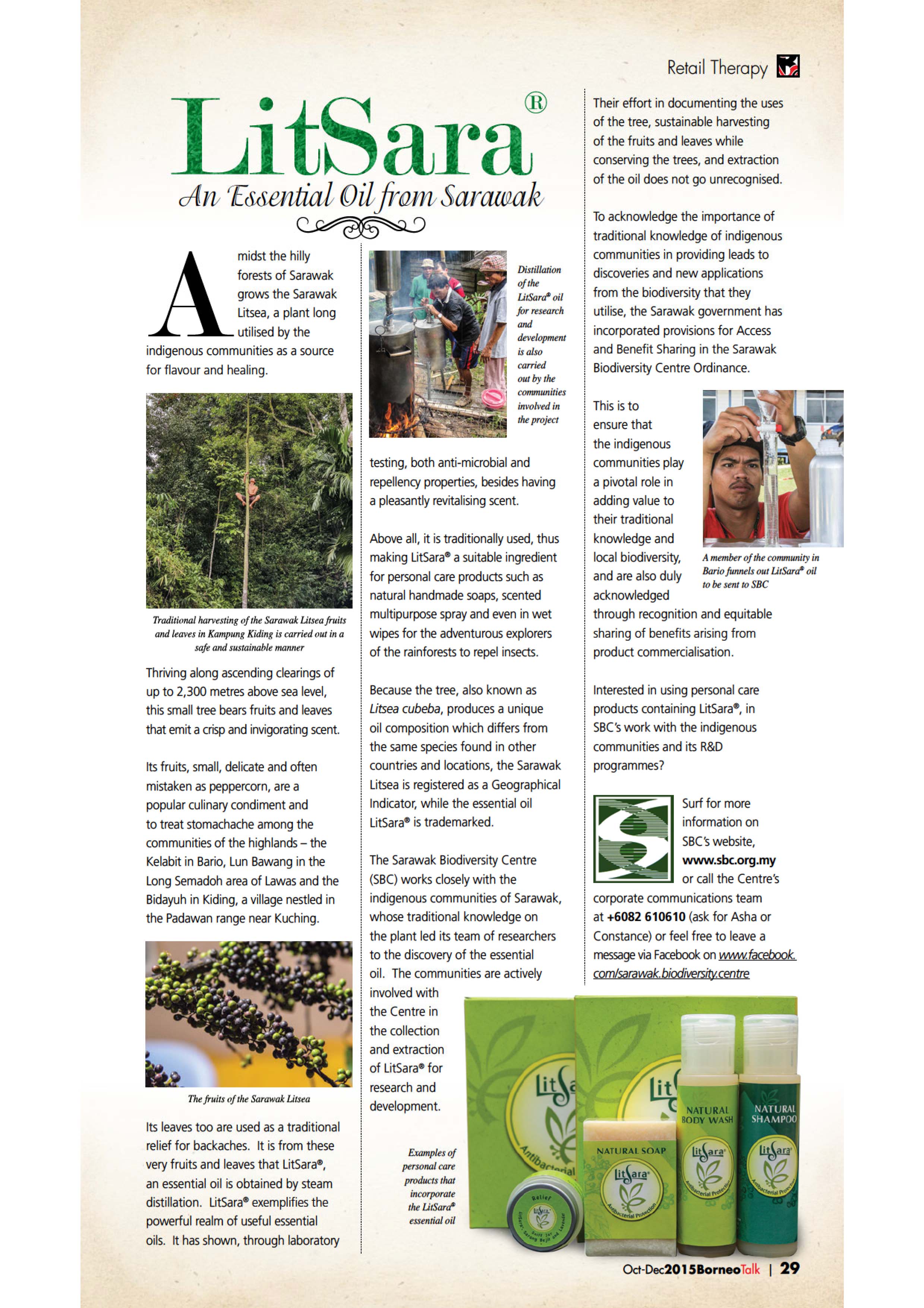LitSara, An Essential Oil from Sarawak